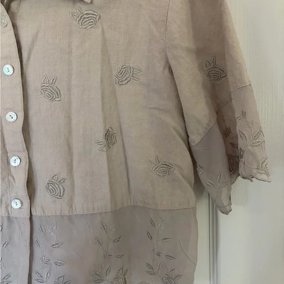 Boho Y2K linen blend top - Picture 4 of 4